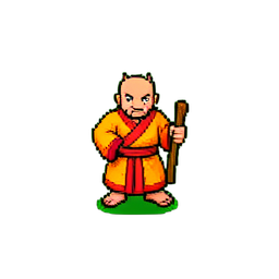 Chinese Monk (16-Bit) — sprite pixel art 256×256