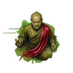 Chinese Monk (Atmospheric) - 256x256 pixel art sprite