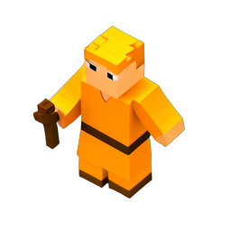 Chinese Monk (Voxel) - 256x256 pixel art sprite