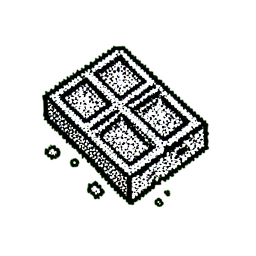 Chocolate Bar (1-Bit) - 256x256 pixel art sprite