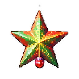Adorno de estrella navideña — sprite pixel art 256×256