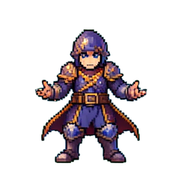 Zeitmagier — 256×256 Pixel-Art-Sprite