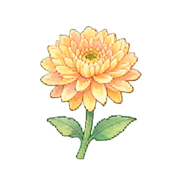 Goldene Chrysantheme — 256×256 Pixel-Art-Sprite