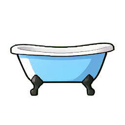 Katzenpfotenbadewanne — 256×256 Pixel-Art-Sprite
