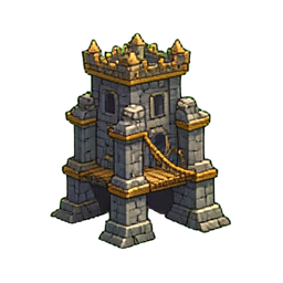 Suspension du pont de falaise — sprite pixel art 256×256