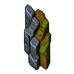 Cliff Face (16-Bit) - 256x256 pixel art sprite