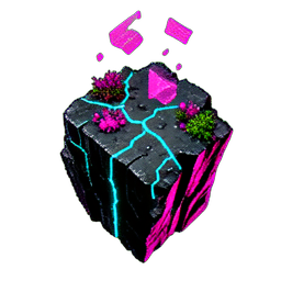 Cliff Face (Cyberpunk) - 256x256 pixel art sprite