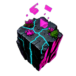 Felswand (Cyberpunk) — 256×256 Pixel-Art-Sprite
