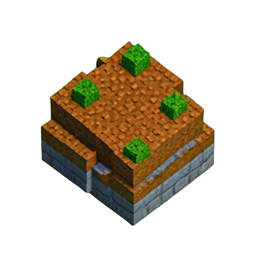 Cliff Face (Voxel) - 256x256 pixel art sprite