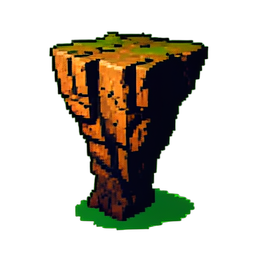 Cliff Face - 256x256 pixel art sprite