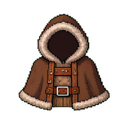 Capuche doublé de fourrure — sprite pixel art 256×256