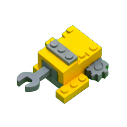 Clockwork Engineer (Voxel) - 256x256 pixel art sprite