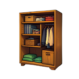 Kleiderschrankorganizer — 256×256 Pixel-Art-Sprite