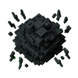 Cloud Dark (Voxel) - 256x256 pixel art sprite
