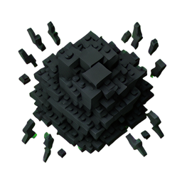 Nuage sombre (Voxel) — sprite pixel art 256×256