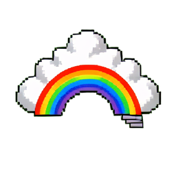 Cloud Rainbow (16-Bit) - 256x256 pixel art sprite
