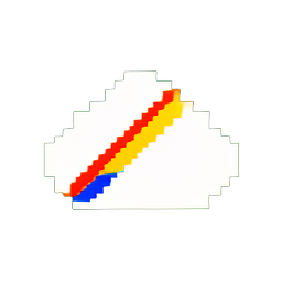 Cloud Rainbow (Low-Res) - 256x256 pixel art sprite