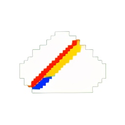 구름 무지개 (저해상도) — 256×256 픽셀 아트 스프라이트