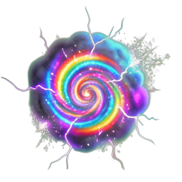 Nuage arc-en-ciel (VFX) — sprite pixel art 256×256