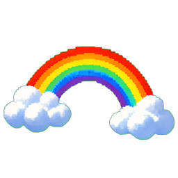 雲の虹 — 256×256 ピクセルアートスプライト