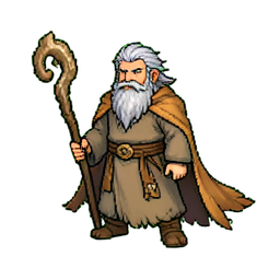 Sabio de Nube con Bastón — sprite pixel art 256×256