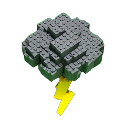 Cloud Solid (Voxel) - 256x256 pixel art sprite