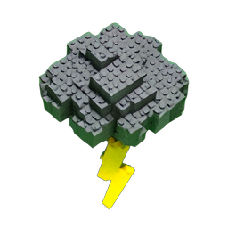Nube Sólida (Voxel) — sprite pixel art 256×256
