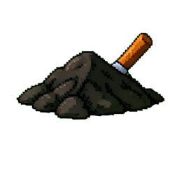 Schwarze Kohleberge — 256×256 Pixel-Art-Sprite