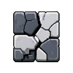 Cobblestone Cracked (16-Bit) - 256x256 pixel art sprite