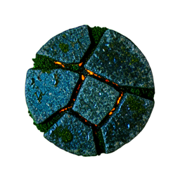 Cobblestone Cracked (Cinematic) — 256×256 pixel art sprite