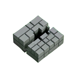 Cobblestone Cracked (Voxel) - 256x256 pixel art sprite