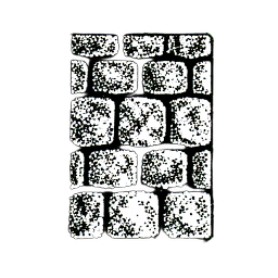 Adoquinado con musgo (1-Bit) — sprite pixel art 256×256