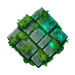 Cobblestone Mossy (Atmospheric) - 256x256 pixel art sprite