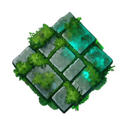 Calçada com musgo (Atmosférica) — sprite pixel art 256×256