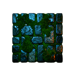 Cobblestone Mossy (Cinematic) - 256x256 pixel art sprite