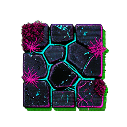 Cobblestone Mossy (Cyberpunk) - 256x256 pixel art sprite
