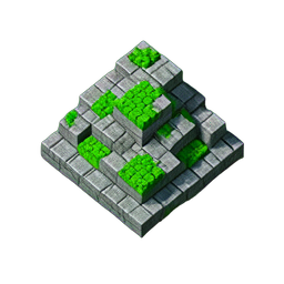 Cobblestone Mossy (Voxel) - 256x256 pixel art sprite