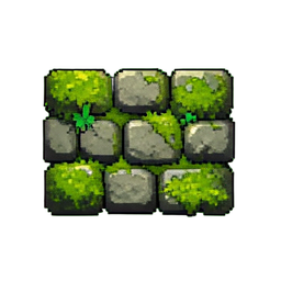 Cobblestone Mossy - 256x256 pixel art sprite