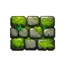 Calçada com musgo — sprite pixel art 256×256