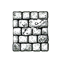 Nasse Kopfsteinpflaster (1-Bit) — 256×256 Pixel-Art-Sprite