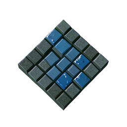 コブルストーンの濡れ (Voxel) — 256×256 ピクセルアートスプライト
