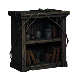 Étagère Recouverte de Toile — sprite pixel art 256×256