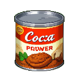 ココアパウダー缶 — 256×256 ピクセルアートスプライト