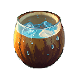 椰子水壳 — 256×256 像素游戏素材