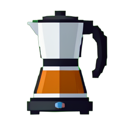 Goutte de cafetière — sprite pixel art 256×256