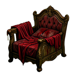 Leichenbett rot gefüttert — 256×256 Pixel-Art-Sprite