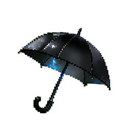 黑色紧凑型雨伞 — 256×256 像素游戏素材
