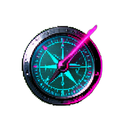 Boussole (Cyberpunk) — sprite pixel art 256×256