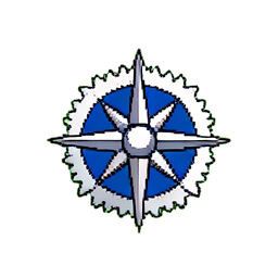 Kompass Norden — 256×256 Pixel-Art-Sprite