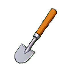 Komposthaufen Spatel — 256×256 Pixel-Art-Sprite